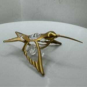 Hummingbird gold-plated with crystals